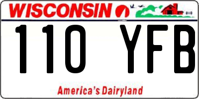WI license plate 110YFB