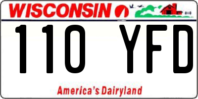 WI license plate 110YFD
