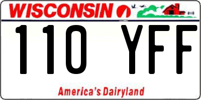 WI license plate 110YFF