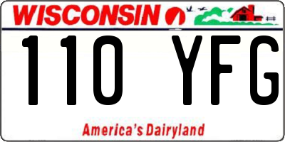 WI license plate 110YFG