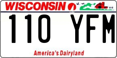 WI license plate 110YFM