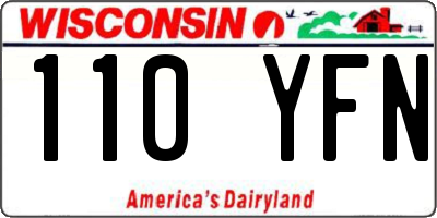 WI license plate 110YFN