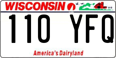 WI license plate 110YFQ