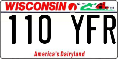 WI license plate 110YFR