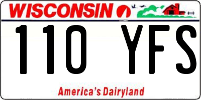 WI license plate 110YFS