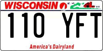 WI license plate 110YFT