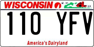 WI license plate 110YFV