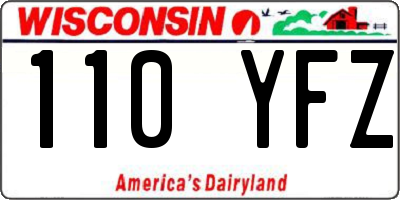 WI license plate 110YFZ