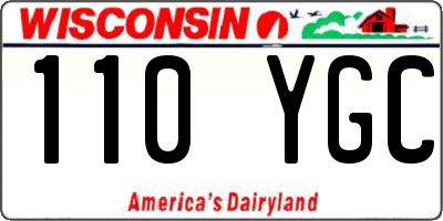 WI license plate 110YGC