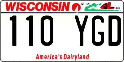 WI license plate 110YGD