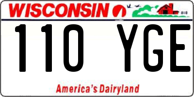WI license plate 110YGE