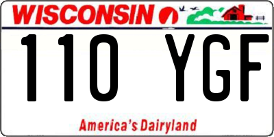 WI license plate 110YGF