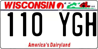 WI license plate 110YGH