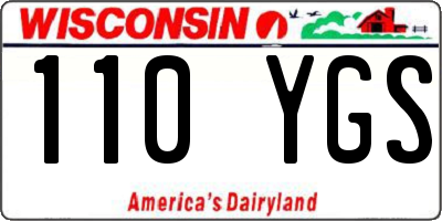 WI license plate 110YGS