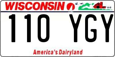 WI license plate 110YGY