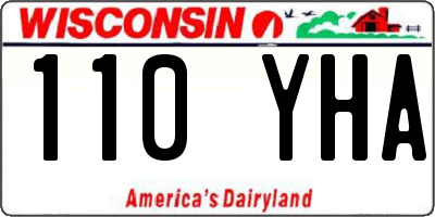 WI license plate 110YHA