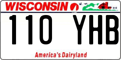 WI license plate 110YHB