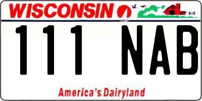 WI license plate 111NAB