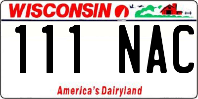 WI license plate 111NAC