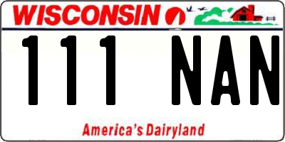 WI license plate 111NAN