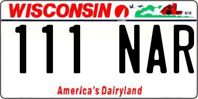 WI license plate 111NAR