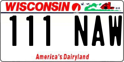 WI license plate 111NAW