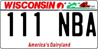 WI license plate 111NBA