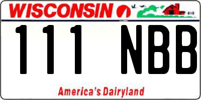 WI license plate 111NBB