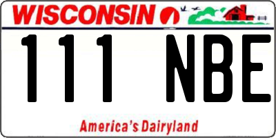 WI license plate 111NBE