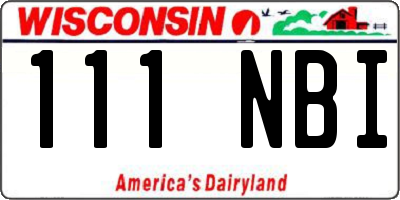 WI license plate 111NBI