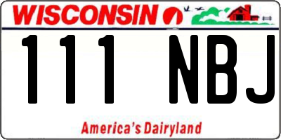 WI license plate 111NBJ