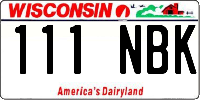 WI license plate 111NBK