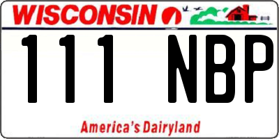 WI license plate 111NBP