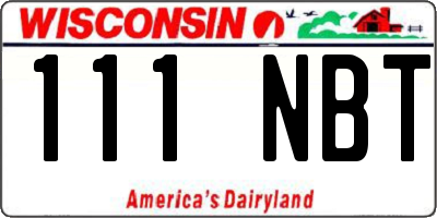 WI license plate 111NBT