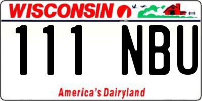 WI license plate 111NBU