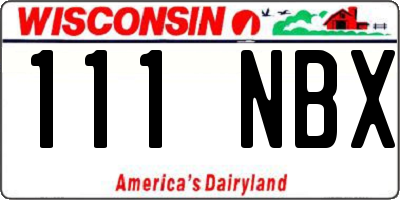 WI license plate 111NBX