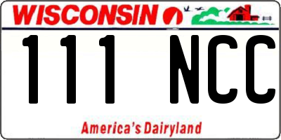 WI license plate 111NCC