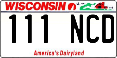 WI license plate 111NCD