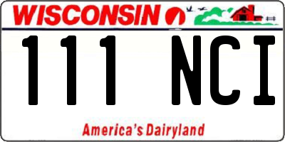 WI license plate 111NCI