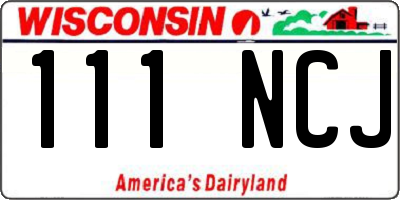 WI license plate 111NCJ