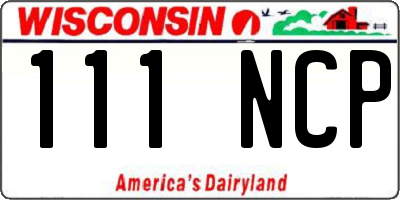 WI license plate 111NCP