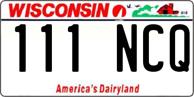 WI license plate 111NCQ