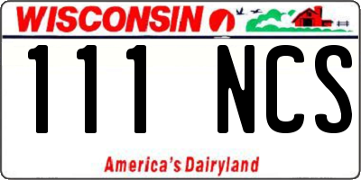 WI license plate 111NCS