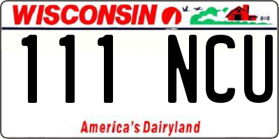 WI license plate 111NCU