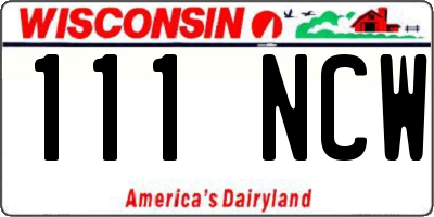 WI license plate 111NCW