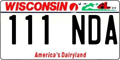 WI license plate 111NDA