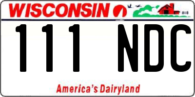 WI license plate 111NDC