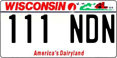 WI license plate 111NDN