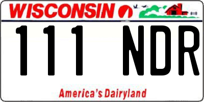 WI license plate 111NDR