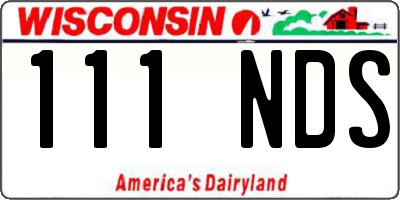 WI license plate 111NDS